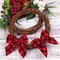 30 Pieces Small Christmas Bows Red and Black Buffalo Plaid Bows Xmas Hanging Ribbon Bows for Christmas Tree Home Decor, 5 x 4 Inches